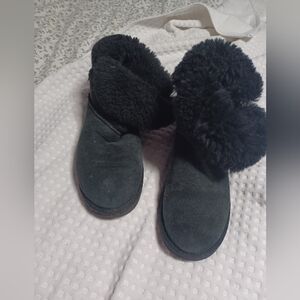 UGG Black Ankle Boots with Fluffy Cuff Size 9